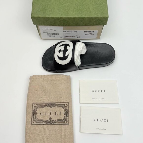 Gucci Unisex-Child Interlocking G Slides EU Size 27